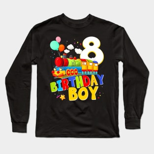 8Th Birthday Train Boys 8 Years Old Im Eight Long Sleeve T-Shirt